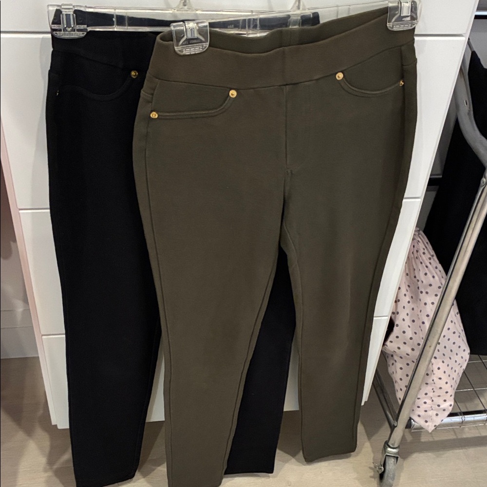 Michael Kors Black and Olive Skinny Pants